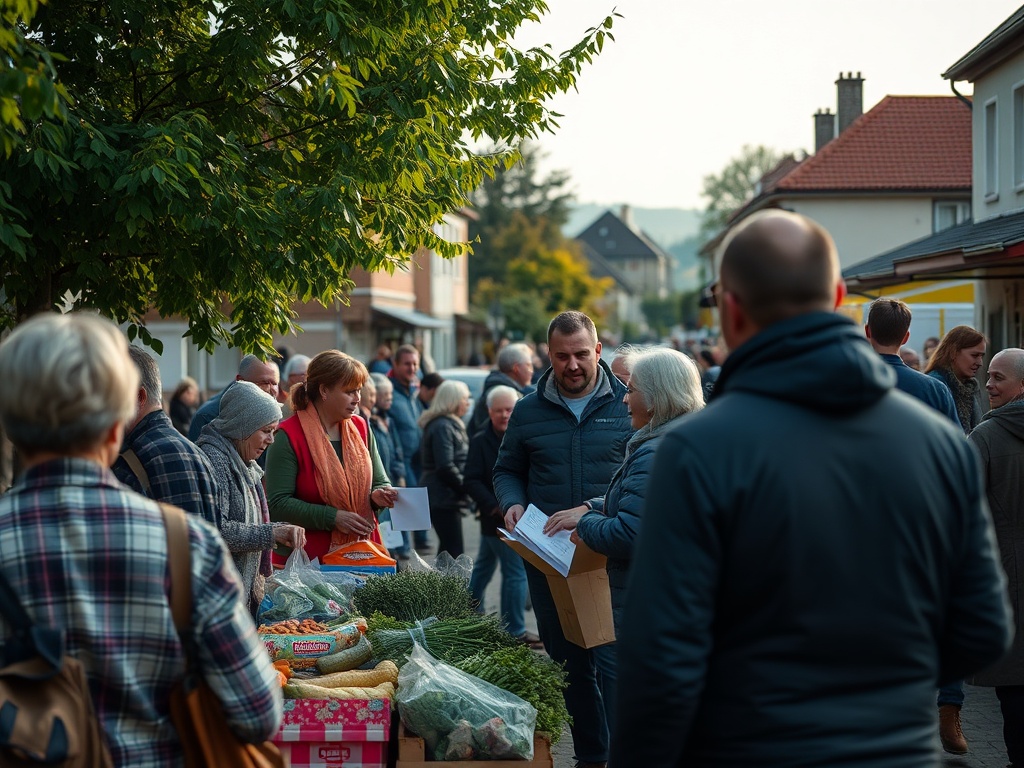 Ilustracja przedstawiająca symbol Dnia Ziemi z elementami przyrody Słupska, np. rzeką Słupią.